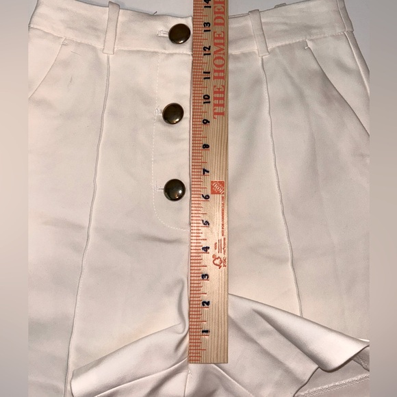 ZARA women’s‎ Tailored high rise WHITE, button front, cotton blend size SMALL - Picture 3 of 11